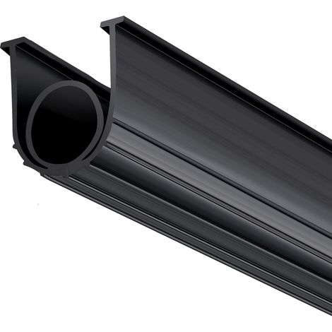 Joint de bas de porte de garage en caoutchouc, forme U + joint torique, 3,05 m, étanchéité météo, extrémités en T de 8 mm, largeur 9,5 cm, noir. (1/5)
