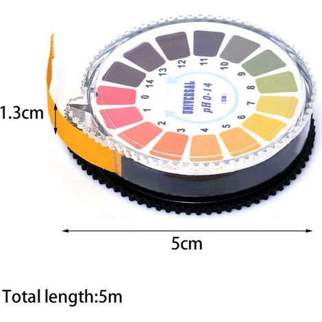 5m/rouleau papier test pH bandelettes mesure pH pour eau et salive (1/3)