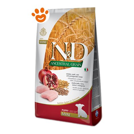 Farmina Dog N&D Ancestral Grain Puppy Mini Pollo e Melograno - Farmina Dog N&D Ancestral Grain Puppy Mini Pollo e Melograno - Sacco Da 2,5 Kg