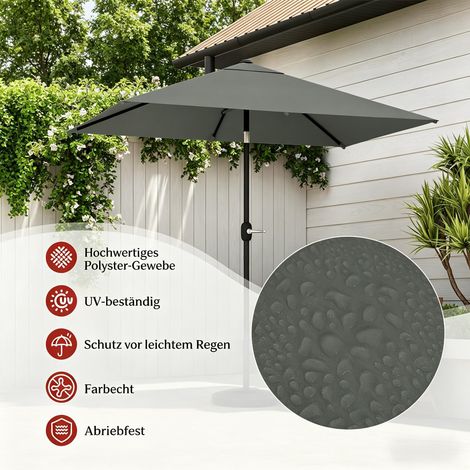 Parapluie de terrasse, parasol de balcon à grand toit, ombrelle de jardin, parasol extérieur (ce parasol ne comprend pas le socle, livré sans base). (1/5)