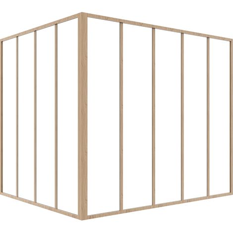 Vetrata angolare L150 x L120 x H130 in Alluminio termolaccato Naturale chiaro stile Atelier - BAYVIEW