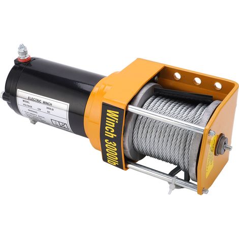 Treuil électrique 12V 3000LB avec câble 5mmx10m, guidon à rouleaux 4 voies, commande filaire pour quad et SSV tout-terrain (1/5)