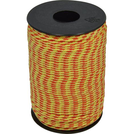 Corderie Italiane 006040637 Treccia Sky Cordino Intrecciato, Giallo/Rosso, 2 mm
