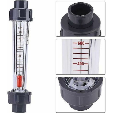 Débitmètre Eau - Tube Plastique Transparent - Portée 100 à 1000 L/h - Pour Systèmes Hydrauliques Industriels - Unité