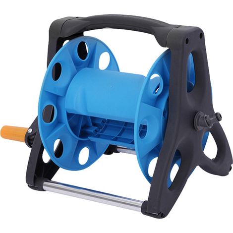 Enrouleur de tuyau d'arrosage, 35 cm, solution de rangement robuste pour les tuyaux d'eau dans les garages et à l'extérieur, couleur bleue.-AquaForge (1/5)