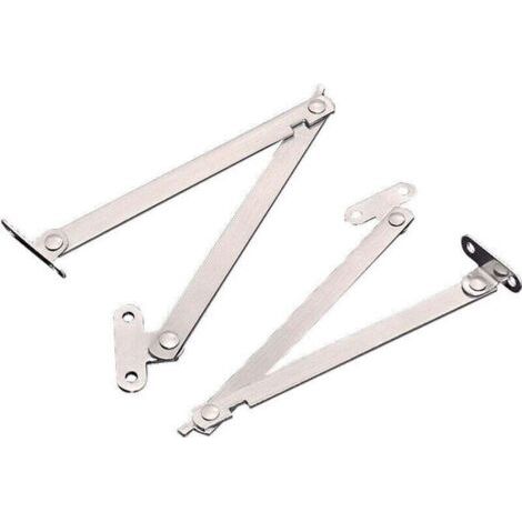Charnière Meuble 4 pcs Charniere Ascenseur en metal Support Charniere Meuble Réglable Charniè Pliante Argent pour Porte Placard Fênetre (1/4)