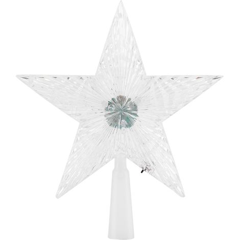 Étoile lumineuse LED à cinq branches aux couleurs de Noël pour décoration de sapin de Noël (petite) (1/5)