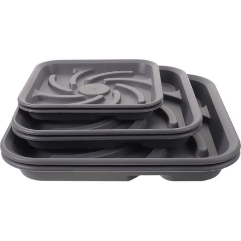 6 teiliges quadratisches Untersetzer Set für Blumentöpfe 16