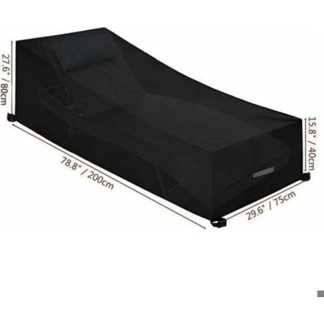 Housse De Protection - Salon De Jardin - Tissu Oxford 210D - Imperméable Coupe-Vent - 200x75x40 80 Cm - Noir (1/5)