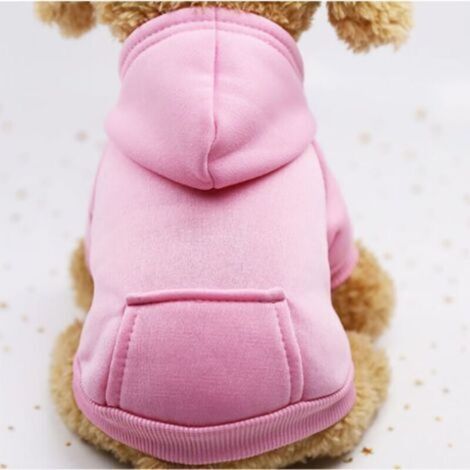 Sweat à Capuche pour Chat Vêtements pour Chien en Coton avec Manteau d'hiver et Poche extérieure,Pull de chien d'hiver pull à de Noël (Rose,L)