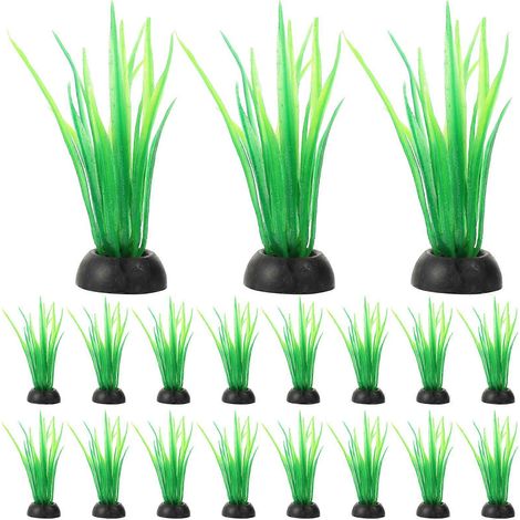 Lot de 20 plantes d'aquarium en plastique pour la décoration de votre aquarium. (1/5)
