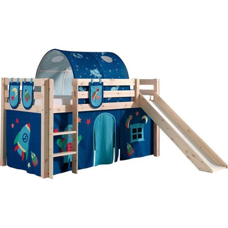Pack - Lit Enfant, Tente, 3 Pochettes & Tunnel "Pino Astronaute II" Naturel (1/5)