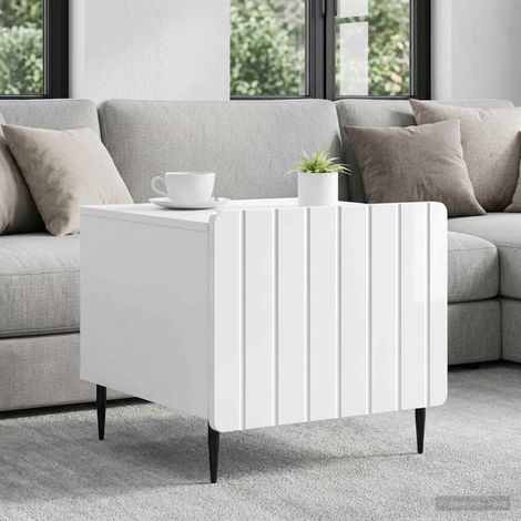 vidaXL Table basse Blanc brillant 49 x 50 x 42 cm Bois d'ingénierie (1/5)