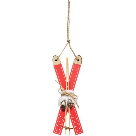 Albero di Natale di legno Ski Red Nature 2 - Rosso - Feeric lights & christmas (1/2)