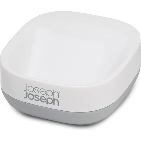 Joseph Joseph Slim - Porta Saponetta Compatto, Piattino portasapone, Accessori Bagno- Bianco/Grigio (1/5)