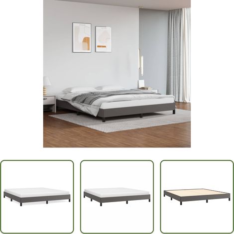 Sommeil - Cadre de lit sans matelas gris 180x200 cm similicuir (1/5)