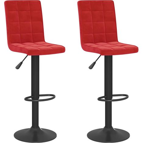 Maison Exclusive - Sgabelli da Bar 2 pz Rosso Vino in Velluto (1/5)