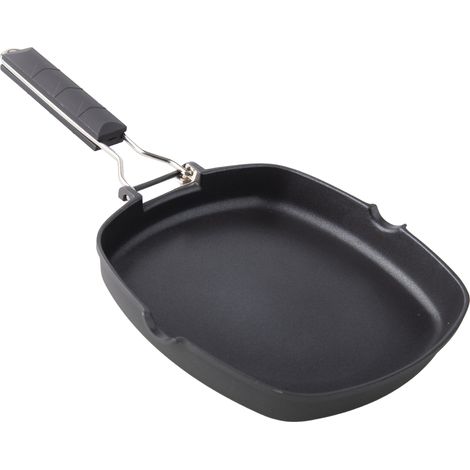 Grill aluminio fundido xylán liso mango abatible 20cm (1/2)