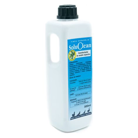 Soluclean - Desinfección de gallineros, perreras, comederos y Material de cría - Producto Natural para disolver en Agua y Limpiar Las instalaciones (500 ml)