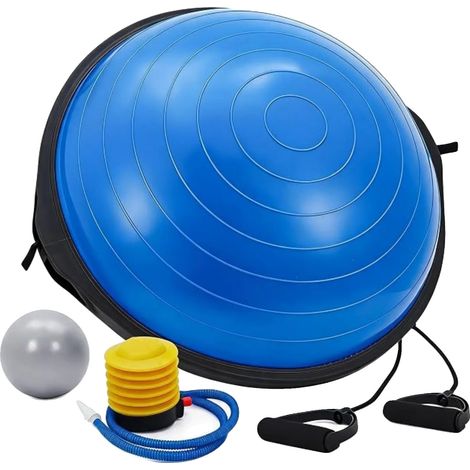 Attrezzo per l'equilibrio, diametro 60 cm, materiale infrangibile, fasce elastiche incluse, superficie antiscivolo testurizzata, utilizzabile su diverse superfici. (1/5)