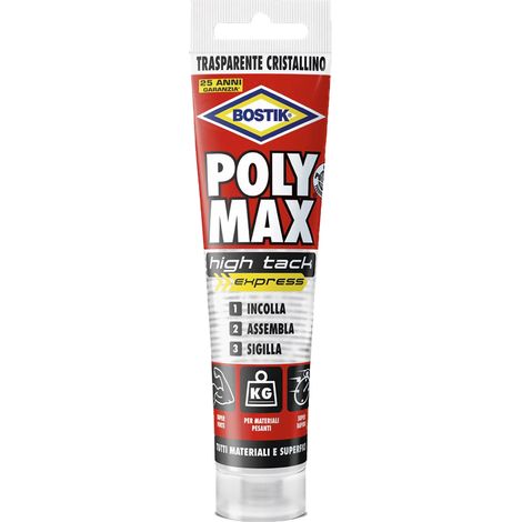 Bostik Poly Max High Tack Express colla di montaggio trasparente tubo 115gr (1/5)