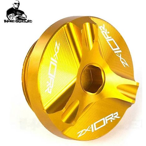 Für Kawasaki ZX10R ZX10RR 2016–2022 ZX 10R/10RR ZX 10 R/RR Motorrad CNC-gefräster Öldeckel mit Schraube – ZX10RR Logo Gold