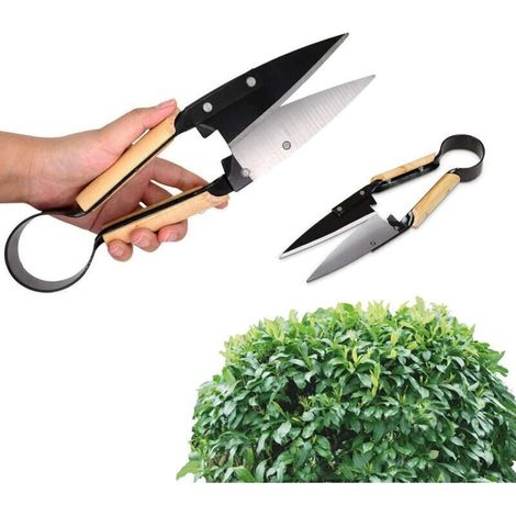 Traditionelle Gartenschere - Gartenschere aus Edelstahl mit holzummantelten Griffen - Ideal zum Schneiden von Blumen, Buchsbaum, Bonsai, Hecken und Rasenflächen (33 cm) (1/4)