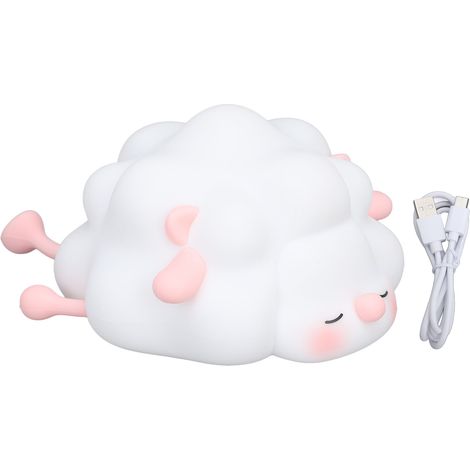 Ortviai Veilleuse en Forme de Petit Mouton Rose – LED Rechargeable USB, Réglage Tactile de la Luminosité, Batterie Intégrée (1/5)