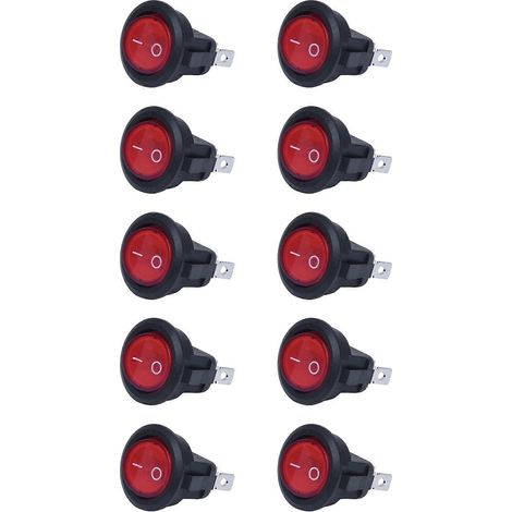 Interrupteur à bascule bipolaire ON/OFF rouge 3 broches 220 V (10 broches) (1/5)