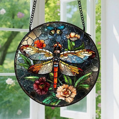 Capteur de Soleil en Vitrail Décoration Spirituelle pour Maison 9cm (1/4)