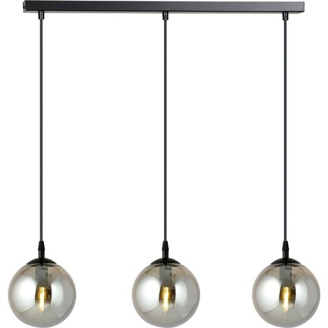 Lampadario Emibig Cosmo 3 luci E14 nero grafite vetro (1/5)