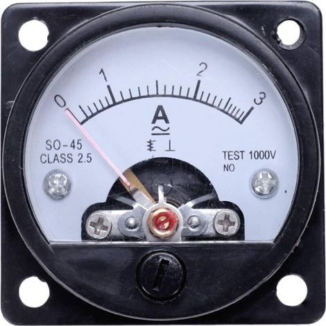 Ac 0-3A Mètre ampèremètre Ampéromètre Analogique Rond Noir (1/5)