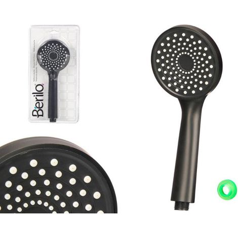 BERILO mango ducha negro y blanco , Mango de ducha negro y blanco, una alcachofa de ducha de diseño moderno que combina funcionalidad y estilo para mejorar tu experiencia diaria. (1/3)