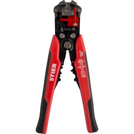 STIER Automatik Schneid-, Crimp- und Abisolierzange Kombi+, Absetzzange, Kabelabstreifer, Abtrennen von Drähten aller Art 0,2 - 6,0mm², präzise & effiziente Verarbeitung (1/4)