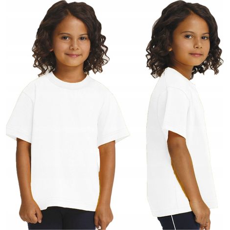 Blouse de sport blanche pour filles, en coton, manches courtes, Gucio 134 (1/3)