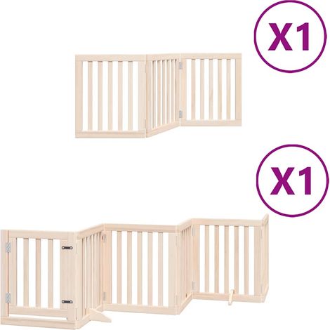 Maison Exclusive - Cancello per Cani con Porta Pieghevole 9 Pannelli 450 cm Pioppo