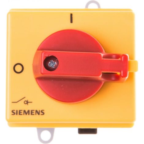 Interruptor principal/de emergencia 3P 16A 7.5kW AC23A 400V, conjunto modular, perilla amarilla-roja 3LD2030-0TK13