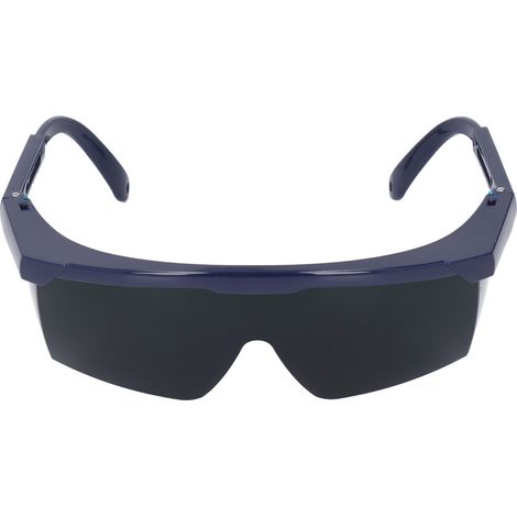 Lunettes protection soudure TIG branches réglables confort travail PC nylon cadre bleu verre vert IR5.0 lot 1 paire 1 étui 1 chiffon (1/5)