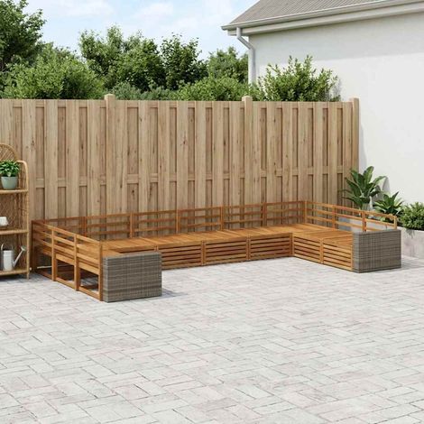 vidaXL Sofagarnituren 10 pcs Massivholz Akazie (1/5)