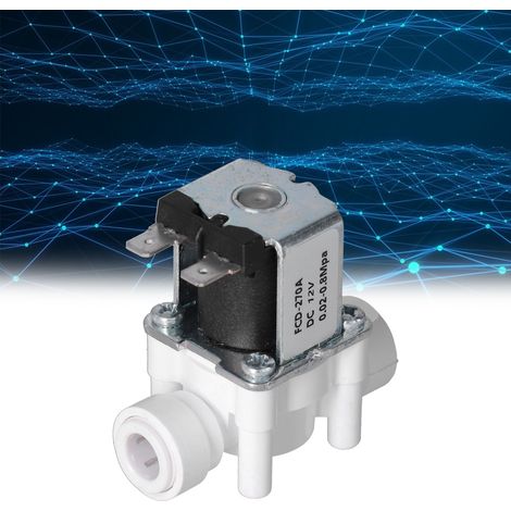 Électrovanne Solénoïde Plastique 3/8" à Raccord Rapide, Normalement Fermée, DC 12V
