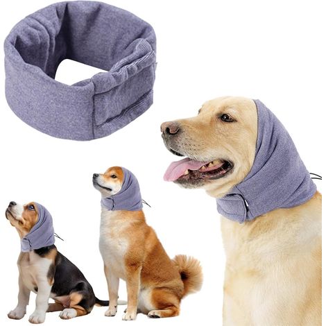Collier pour chien - Cache-oreilles pour chien - Chapeau pour chien - Tour de tête 49-54 cm - Soulage l'anxiété et les ronflements - Fermeture Velcro ajustable - Accessoire antibruit - 23 x 16 x 3 cm (1/5)
