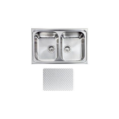 CM 011262.X1.01.2018 Zenith Plus Lavello da Incasso 2 Vasche in Acciaio Inox Finitura Antigraffio 79 x 50 cm colore Acciaio (1/5)