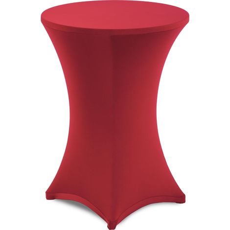 Tischdecke für hohe Bistrotische – aus Stretch-Spandex – geeignet für Tische bis zu 60 cm Durchmesser (rot, Ø60) (1/5)