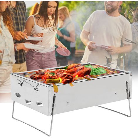 Barbecue portable d'extérieur, support de barbecue pliable, barbecue au charbon de bois. (1/5)