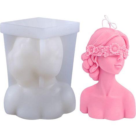 Moule à bougie en silicone, rose aux yeux bandés, moule en silicone, moule à bougie pour la fabrication de bougies parfumées (A) (1/5)