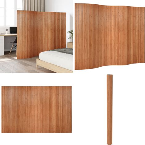 Cloison de séparation marron 165x250 cm bambou - Séparateur De Pièce - Écran De Séparation - Cloison Pliable - Décoration Murale - Bambous - Home & Living (1/5)