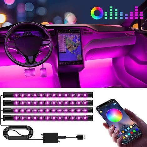 Autoinnenbeleuchtung, LED-Autozubehör, Geschenk für Männer, Mutter, Geschenk zum Muttertag, Autozubehör, App-Steuerung (1/4)