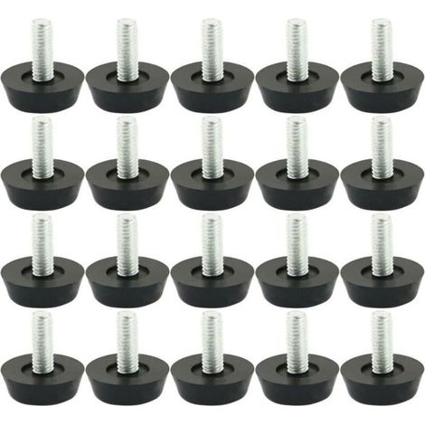 20pcs Pieds M6 x 20mm de Nivellement Meuble Réglable Pied Réglable Patinn Meuble Jambe Pied de Table Chaise Base Protection (1/4)