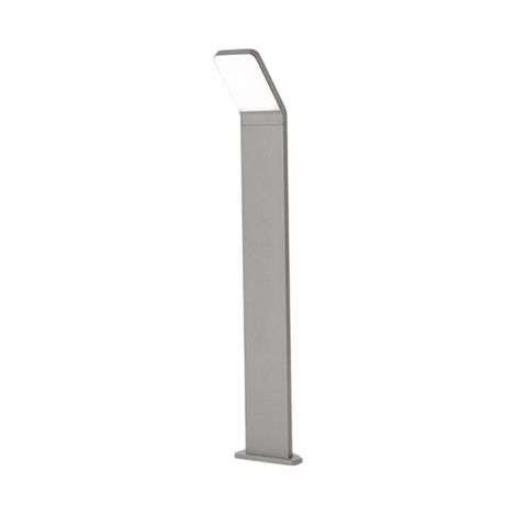 Borne lumineuse LED 12W pour jardin, IP65, 1050 lm, H. 60 cm, 3000K, aluminium peint, gris clair - Perenz