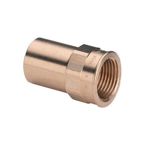 Raccordo dritto in ottone a crimpare con attacco maschio-femmina fissa a vite 28 - 26x34